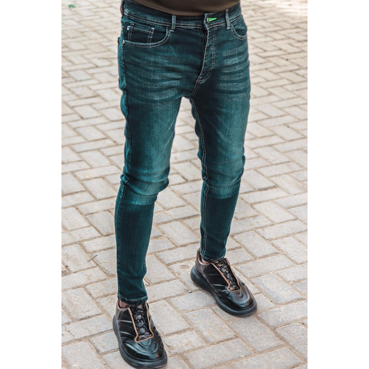 Ankle-Fit Stretchable Jeans (Green)( No Need of Alteration )